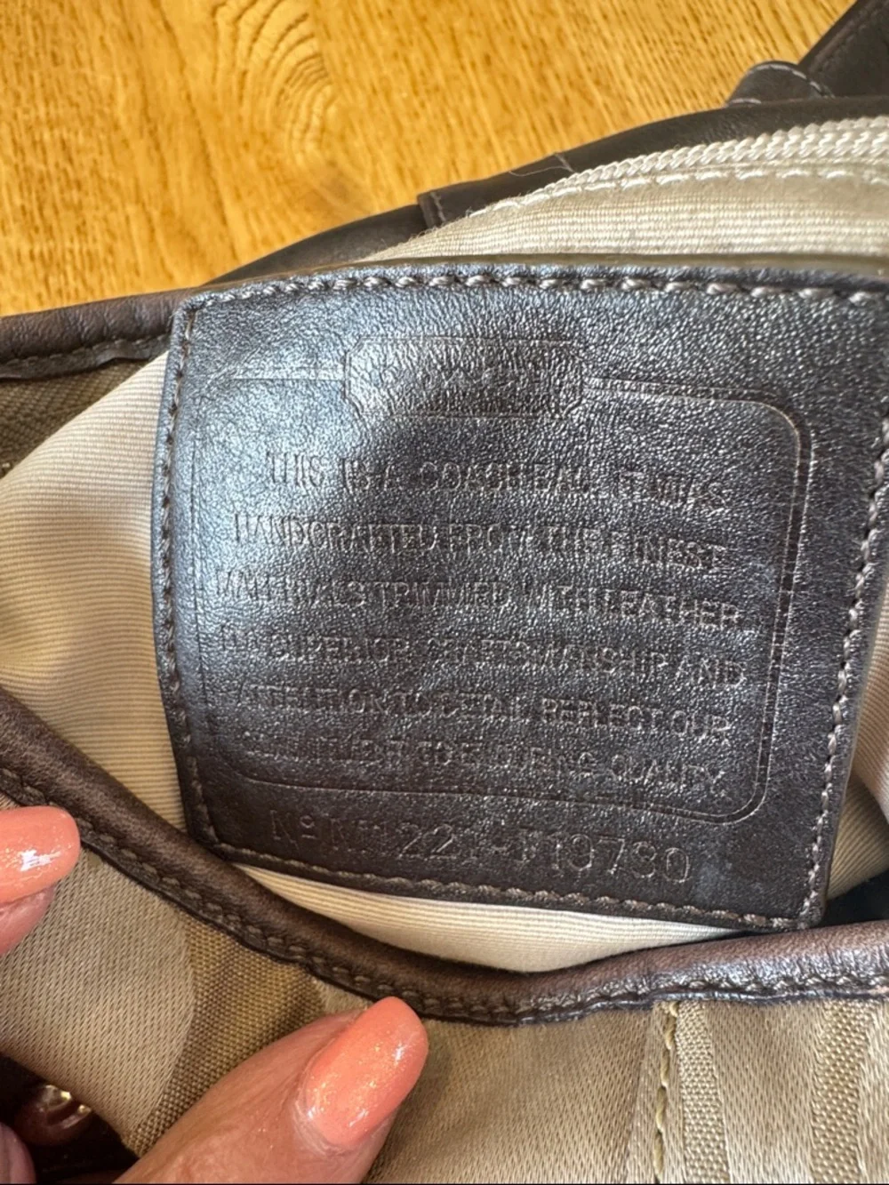 Coach Signature Crossbody Sateen w/Brown Leather Trim & Gold Chain Accent *READ*